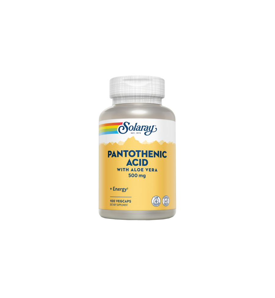 Pantothenic Acid 500mg 100 Cápsulas - Solaray Pantothenic Acid 500mg 100 Cápsulas - Solaray