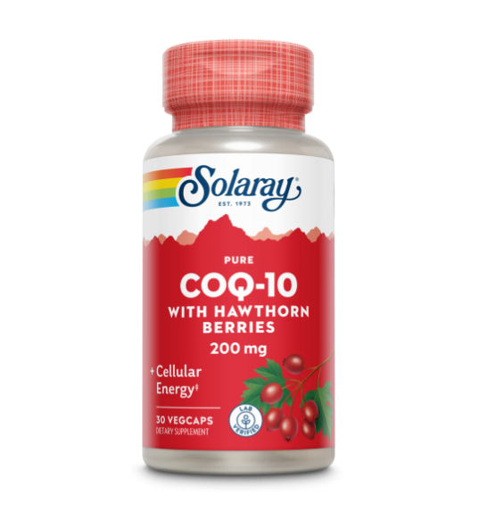 Pure 200 mg CoQ10 - 100mg 30 VegCaps - Solaray