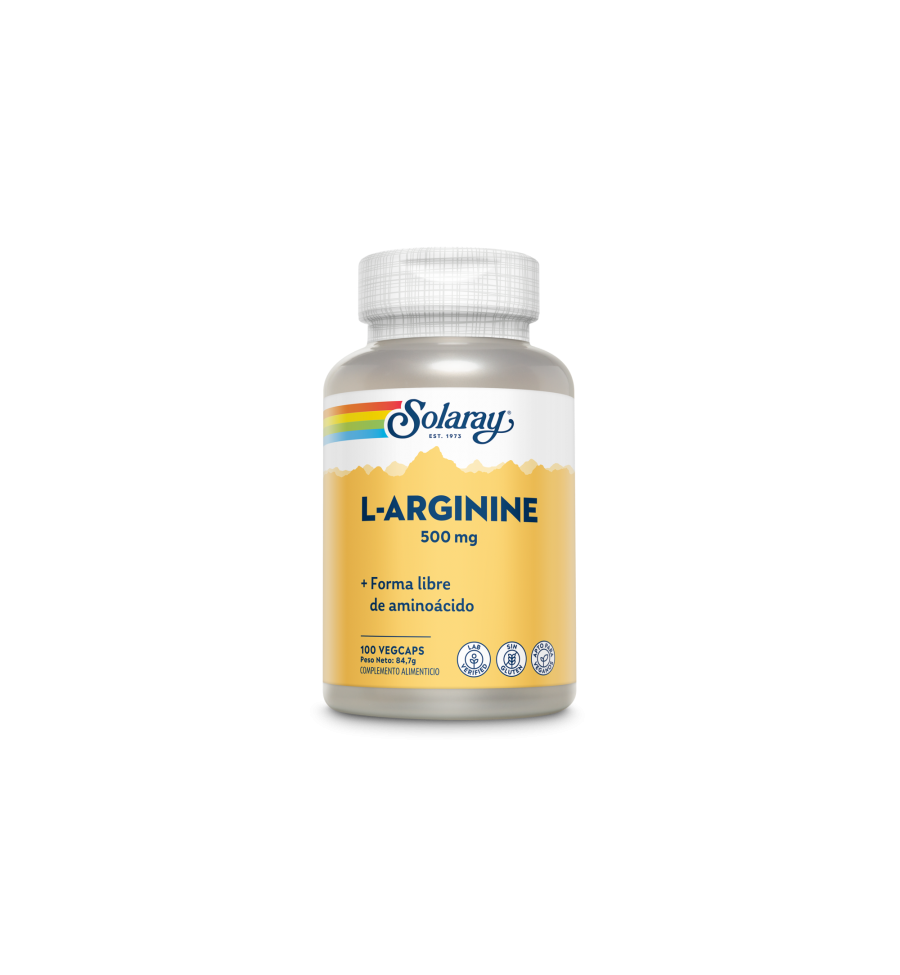 L-Arginine 500mg 100 VegCaps - Solaray L-Arginine 500mg 100 VegCaps - Solaray