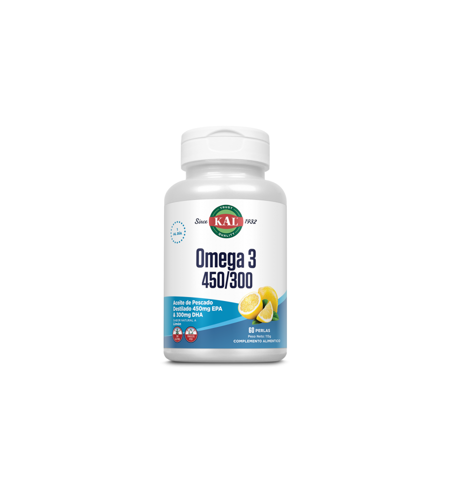 Omega 3 450 EPA / 300 DHA 60 Perlas - KAL Omega 3 450 EPA / 300 DHA 60 Perlas - KAL