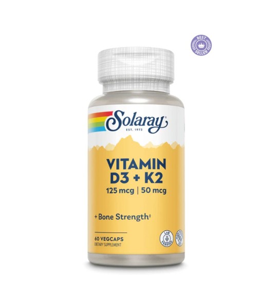 Vitamin D3 + K2 4000UI 60 Vegecaps - Solaray