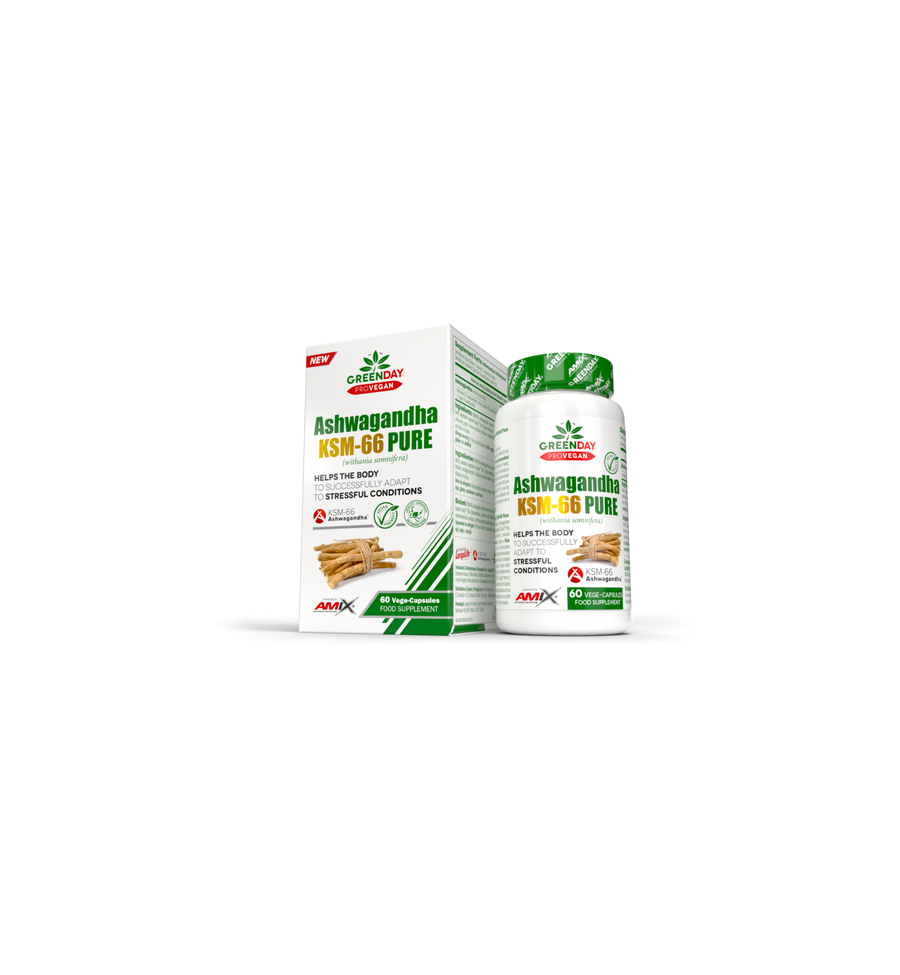 Ashwagandha ProVegan KSM-66 Pure 60 Vegecaps - Amix Ashwagandha ProVegan KSM-66 Pure 60 Vegecaps - Amix