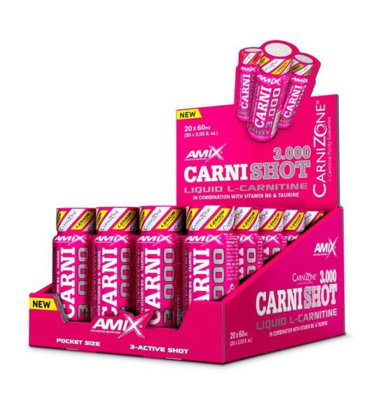 Caja de CarniShot 3000mg 20x60ml de Amix Nutrition